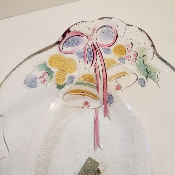 Mikasa Holiday Bells Decorative Basket Glass Frost - Picture 4 of 10